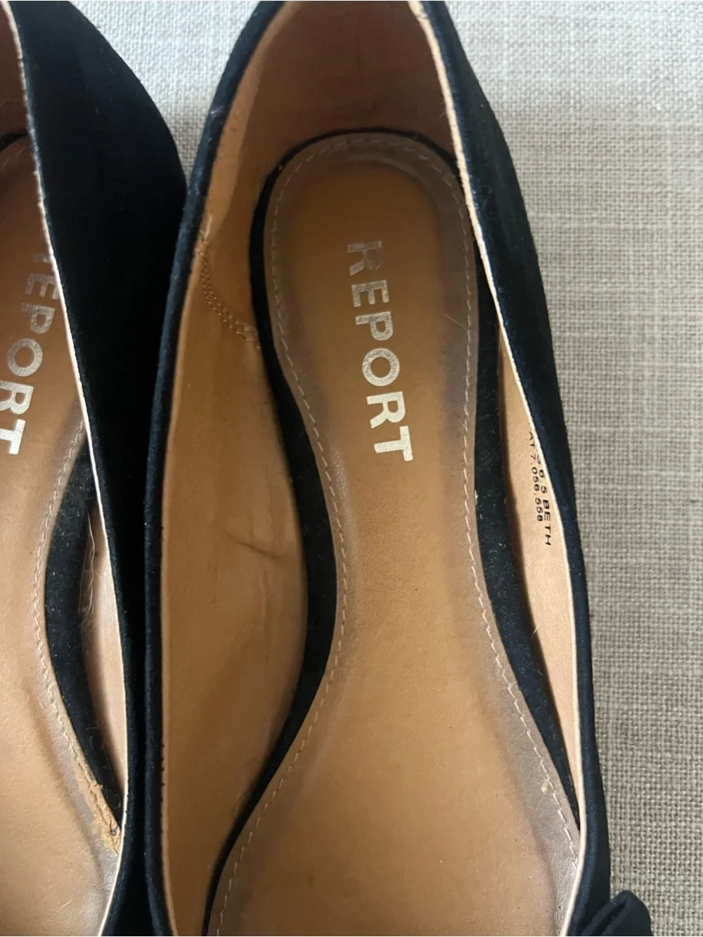 Report Black Womens 6.5 pointed-Toe Bow office casual dressy ballet Flats